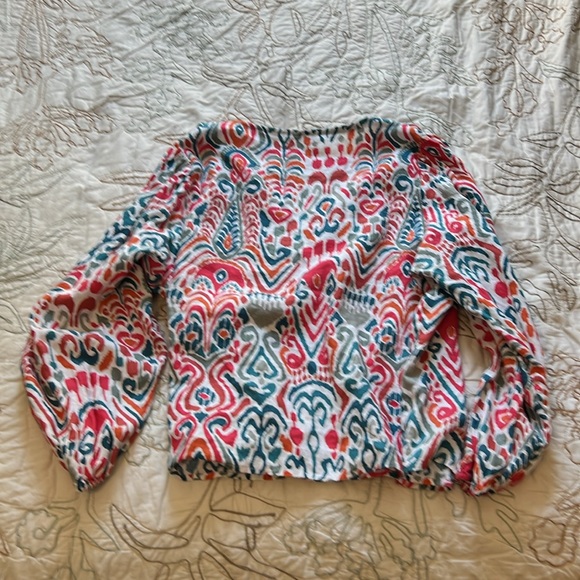 Boden Red and Blue Patterned Blouse - Picture 4 of 4